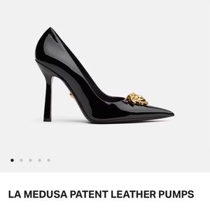 Versace black patten leather pointy toe heals.  Never ever worn